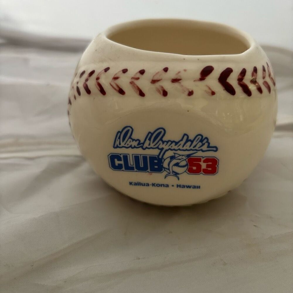 Don Drysdale’s Club 53 Kailua-Kona Hawaii Ceramic Baseball Mug 1960’s